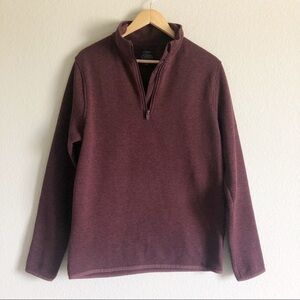 J. Crew Sweater Fleece Half-Zip Pullover Bordeaux Unisex
